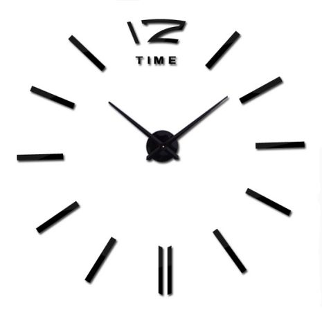 3D Настінний годинник 130 см NC (Чехія) Палички-B великі чорні