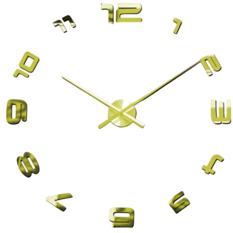 Настінні годинники 3D 130 см NC (Чехія) Арабські-G великі золотисті