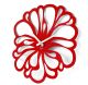 Дизайнерський годинник металевий Glozis-A-041 Flower Квітка Червона (48 см) [Метал, Відкритий, Кольори]