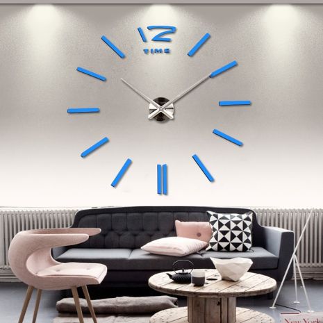 3D часы 100 см Timelike™ настенные большие Палочки-Bl синие
