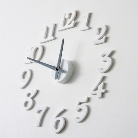 Часы настенные 3D 60 см Арабские белые