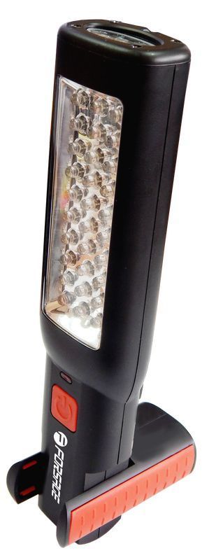 Лампа светодиодная аккумуляторная(2магнита,2крючка,180гр.,боковой свет 3W30LED,торцевой свет1W1LED,3.7V,1800mAh,зарядка12/220V,защита гнезда зарядки) FORSAGE F-08505