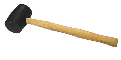 Киянка гумова чорна 55 мм 340 г ручка з дерева MASTERTOOL 02-0301-Б