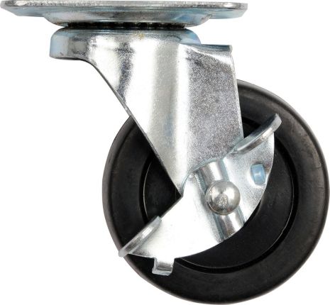 Колесо до коляски поліпроп. Ø= 65 мм, b= 23 мм з обертовими опорою і гальмо; h = 84 мм, навант. - 30 кг Vorel 87413