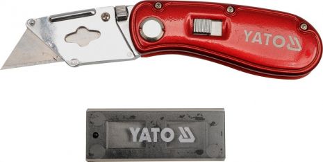Нож строительный с выдвижным трапециевидным лезвием Yato YT-7534