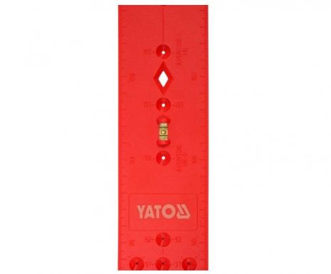 Шаблон розмічувальних отворів для меблевих завіс, 270х55х3, 6 мм. Yato YT-44136