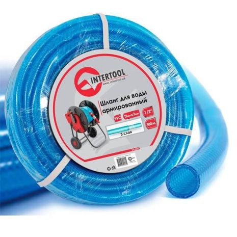 Шланг для води 3-х шаровий 1/2", 100 м, армований PVC INTERTOOL GE-4057