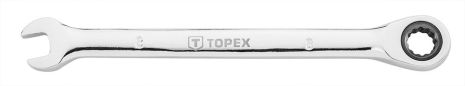 Комбинированный ключ с трещоткой 17 мм, храповой механизм 48 зубцов, сталь CrV Topex 35D745