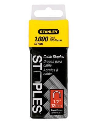 Скоби для степлера CABLE, тип 7, 12 мм, для кріплення кабелю, в упаковці по 1000шт. STANLEY 1-CT108T