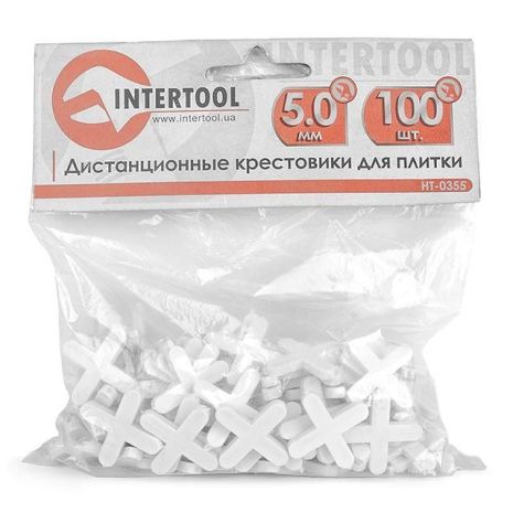 Набір дистанційних хрестиків для плитки 5 мм / 100 шт INTERTOOL HT-0355