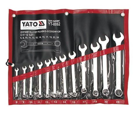 Набор ключей комбинированных 8-24 мм 12 шт Yato YT-0062