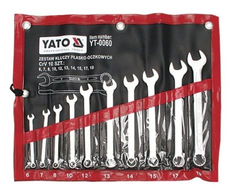 Набір ключів комбінованих 6-19 мм 10 шт Yato YT-0060
