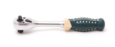 Трещотка реверсивная двухсторонняя с резиновой ручкой 1/4"-3/8" 72 зубца ROCKFORCE RF-802321