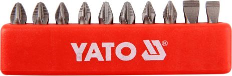 Набір викруткових насадок 1/4" 25 мм 10 шт Yato YT-0482
