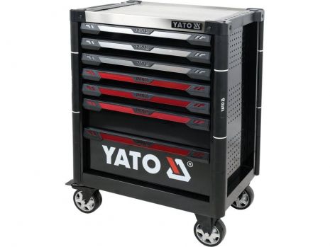 Шафа з інструментами, на колесах, 7 ящиків, 977x725x480 мм, набір 157 елем. Yato YT-55308