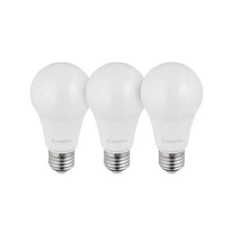 Лампи світлодіодні, набір із 3 шт. LL-0017, LED A60, E27, 15 Вт, 150-300 В, 4000 K, 30000 год, гарантія 3 роки INTERTOOL LL-3017