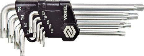 Набір шестигр.TORX-SECURITY CrV T10-T50 Vorel 56478