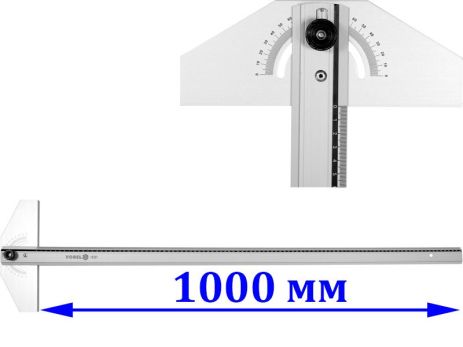 Алюмінієвий розмічальний косинець 100 см з транспортиром Vorel 18357