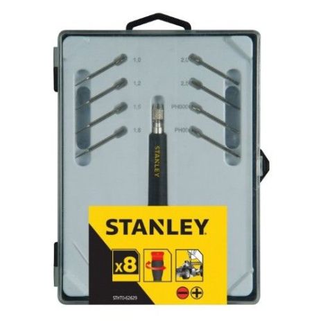 Викрутка прецизійна + 8 змінних біт STANLEY STHT0-62629