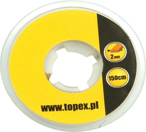Оплетка для распайки и удаления избыточного припоя 1.5 м x 2 мм Topex 44E016