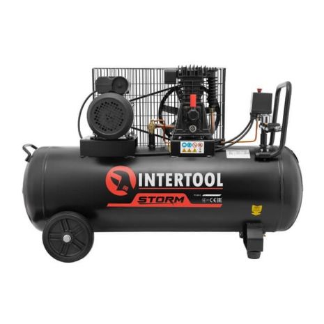 Компресор 100л, 1.8кВт, 220В, 10атм, 250л/хв INTERTOOL PT-0012