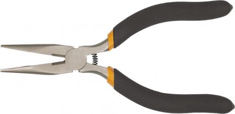 Плоскогубцы прецизионные удлиненные прямые 130 мм, рукоятки с эластичным покрытием, разжимающая пружина Topex 32D726