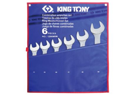 Набір комбінованих ключів (34-50 мм) 6 ін. KING TONY 1296MRN