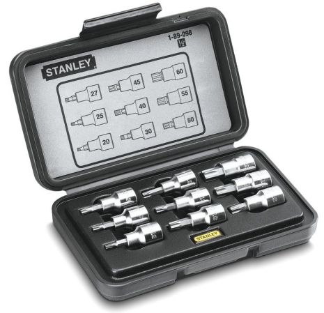 Набор из 9-ти торцевых головок 1/2" с вставками "Torx" Т20 - Т60 STANLEY 1-89-098