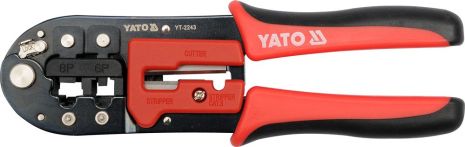 Кліщі для обтиску та зачистки конекторів 200 мм Yato YT-2243