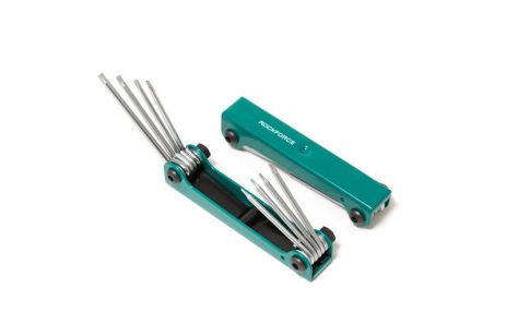 Набір ключів TORX складаний 8 предметів (T5H-T10H, T15H, T20H з отвором) ROCKFORCE RF-5087TF