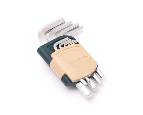Набір ключів Г-подібних 6-гранних, 9 предметів (1.5, 2, 2.5, 3-6, 8, 10мм) у пластиковому тримачі ROCKFORCE RF-5093