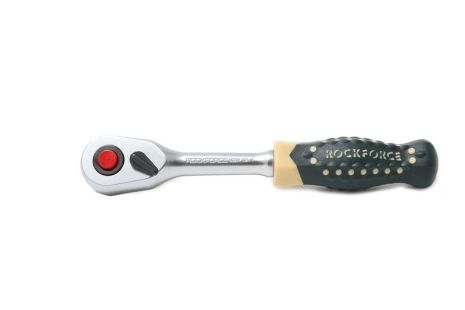 Трещотка реверсивная с противоскользящей пластиковой ручкой 1/4" 45 зубцов ROCKFORCE RF-80222