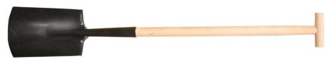 Лопата прямой конец, деревянный черенок, Т-образная рукоятка Topex 15A040