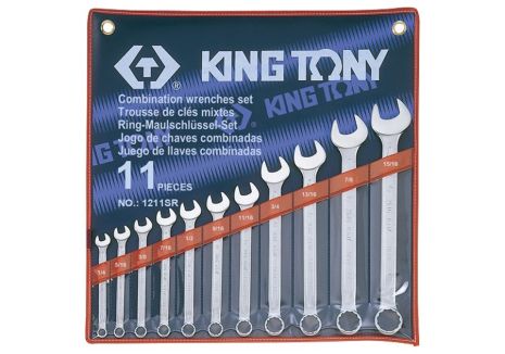 Набір комбінованих ключів, 1/4"-15/16", 11 предметів KING TONY 1211SR