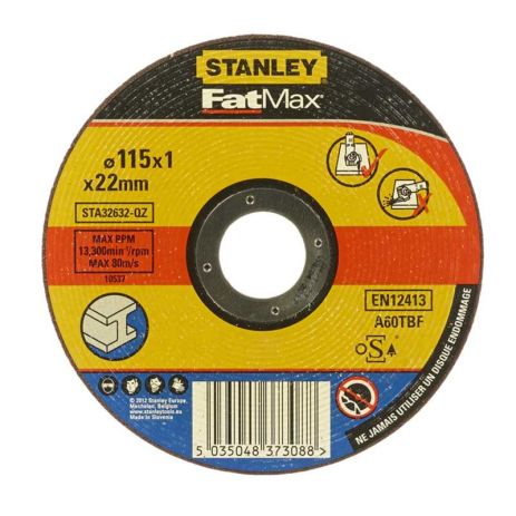 Диск отрезной по алюминию 125x1,6х22 мм, тип Flat (упак. 1/25) STANLEY STA32627