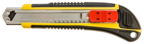Нож с отламывающимся лезвием 18 мм, лезвие Sk-5, пластмассовый корпус ABS и прорезиненная рукоятка Topex 17B194