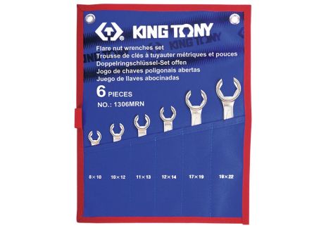 Набор ключей разрезные 6 шт. 8-22 мм KING TONY 1306MRN