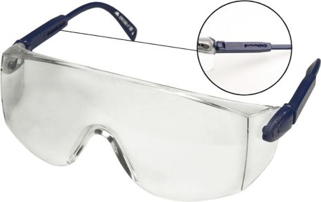 Захисні окуляри, білі, міцні лінзи з полікарбонату, нейлонові дужки з регульованою довжиною, CE Topex 82S110