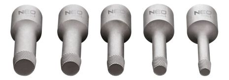 Екстрактори для зламаних гвинтів набір 5 шт. 1/2, розміри: 8, 10, 12, 14 та 16 мм, сталь CrMo NEO 09-606
