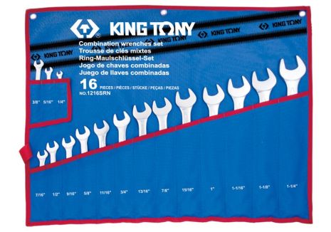 Набір комбінованих ключів 16 дюймів KING TONY 1216SRN