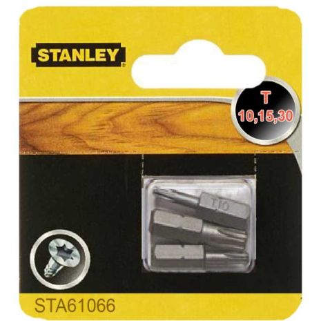 Биты в наборе 3ед. (T10,T15,T30 L=25 мм) STANLEY STA61066