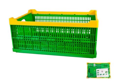 Ящик господарський складаний пластиковий 600х400х240 мм зелений MASTERTOOL 79-3952