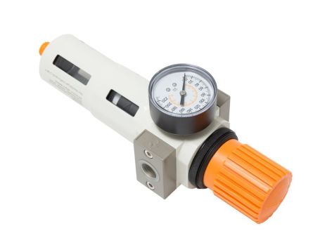 Фильтр-регулятор с индикатором давления для пневмосистемы "Profi" 1/2"(пропускная способность:2800 л/мин,16bar, температура воздуха: 0° до 60°,5мк) ROCKFORCE RF-702412