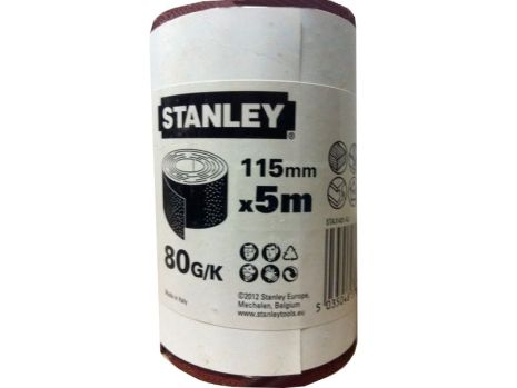 Шкірка наждачка 5 метрів х 115мм П80 Stanley STA31431-XJ