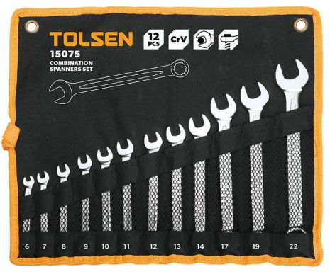 Комплект комбинированных ключей 12 шт Tolsen 15075