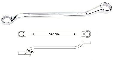 Набор накидных ключей 6-22 мм (угол 45°) 8 ед. TOPTUL GAAA0807