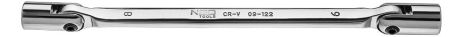 Двенадцатигранный ключ накидной шарнирный 12 x 13 мм, рабочий диапазон головки 220°, сталь CrV NEO 09-126