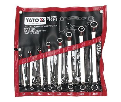 Набір ключів накидних 6-22 мм 8 шт Yato YT-0248