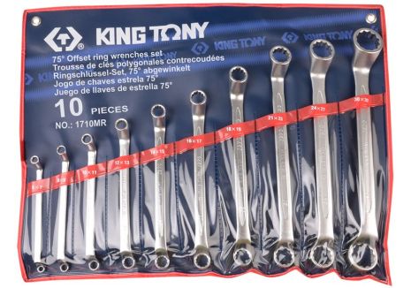 Набор ключей накидные 10 шт. (6-32 мм) KING TONY 1710MR