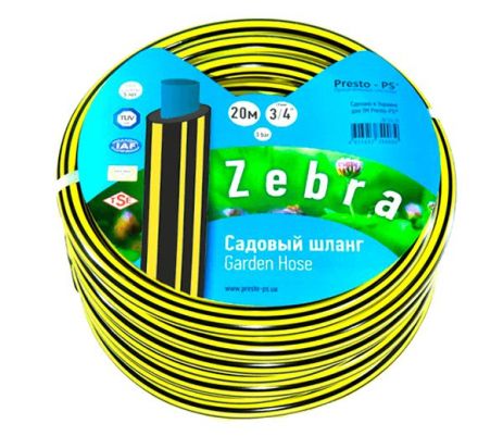 Шланг поливочный Presto-PS садовый Зебра диаметр 3/4 дюйма, длина 30 м (ZB 3/4 30)